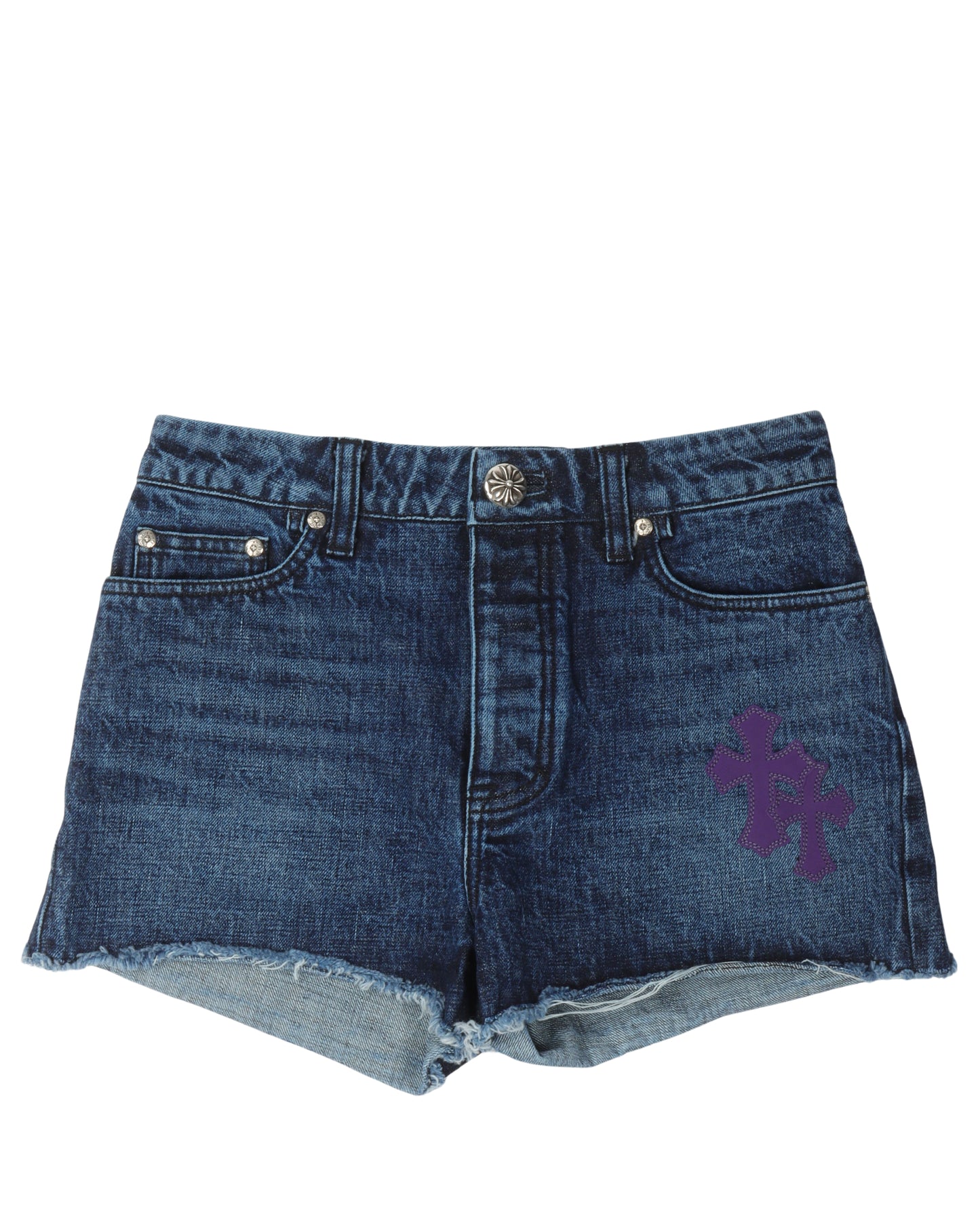 Cross Patch Denim Shorts