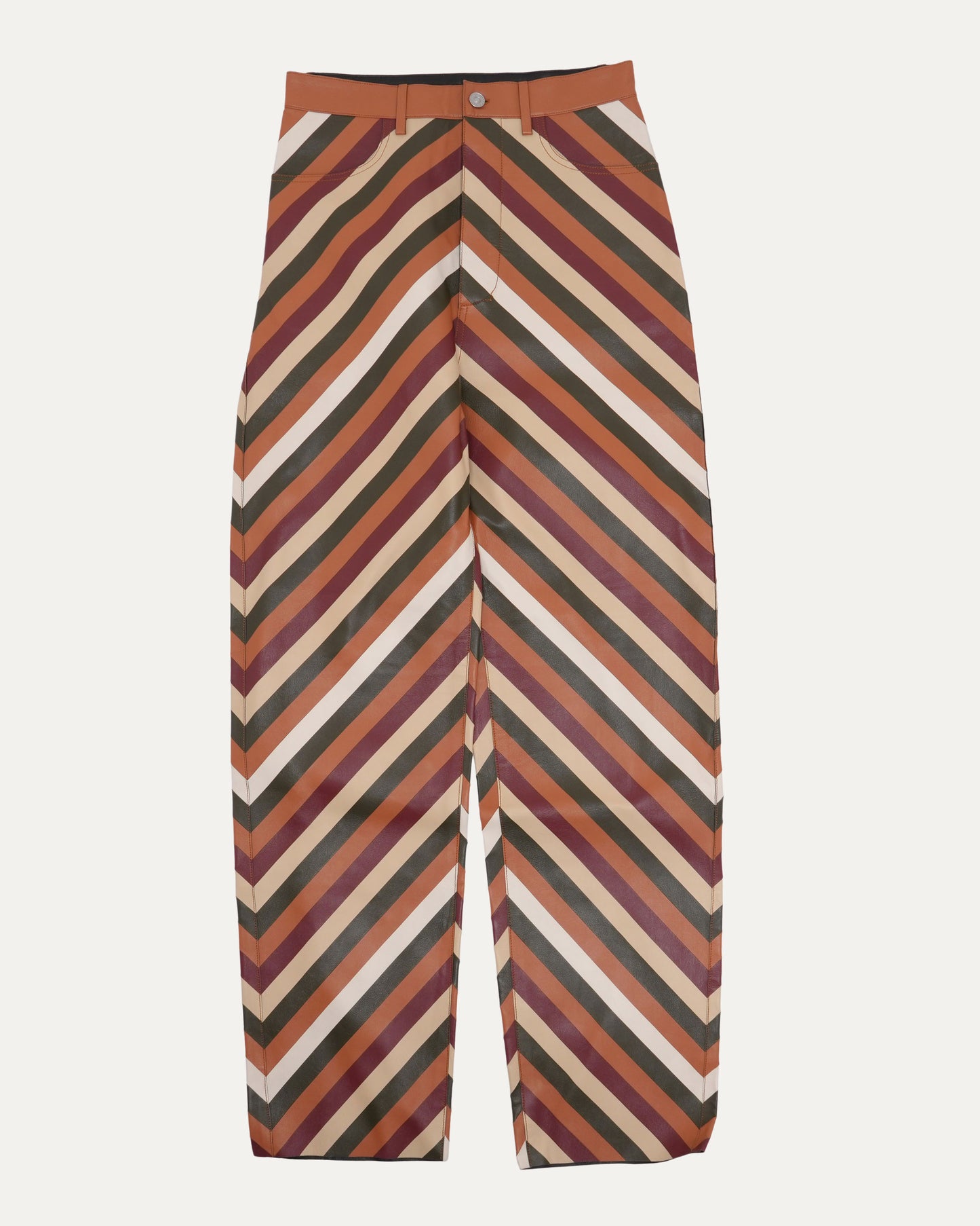 Chevron Print Leather Pants