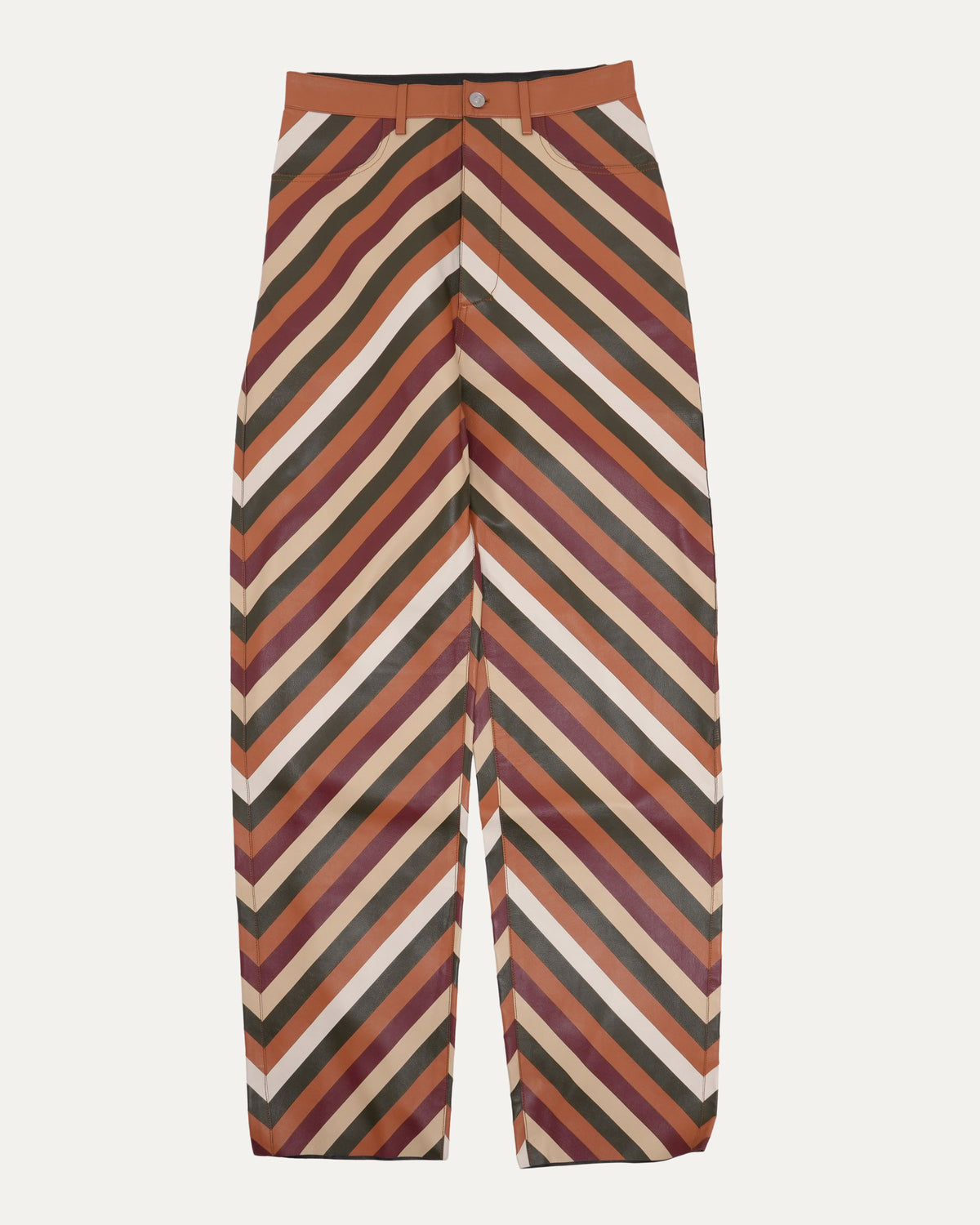 Chevron Print Leather Pants