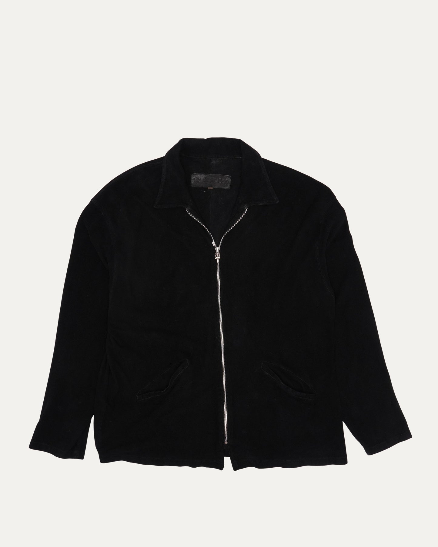 Suede Fleur Zip Up Jacket