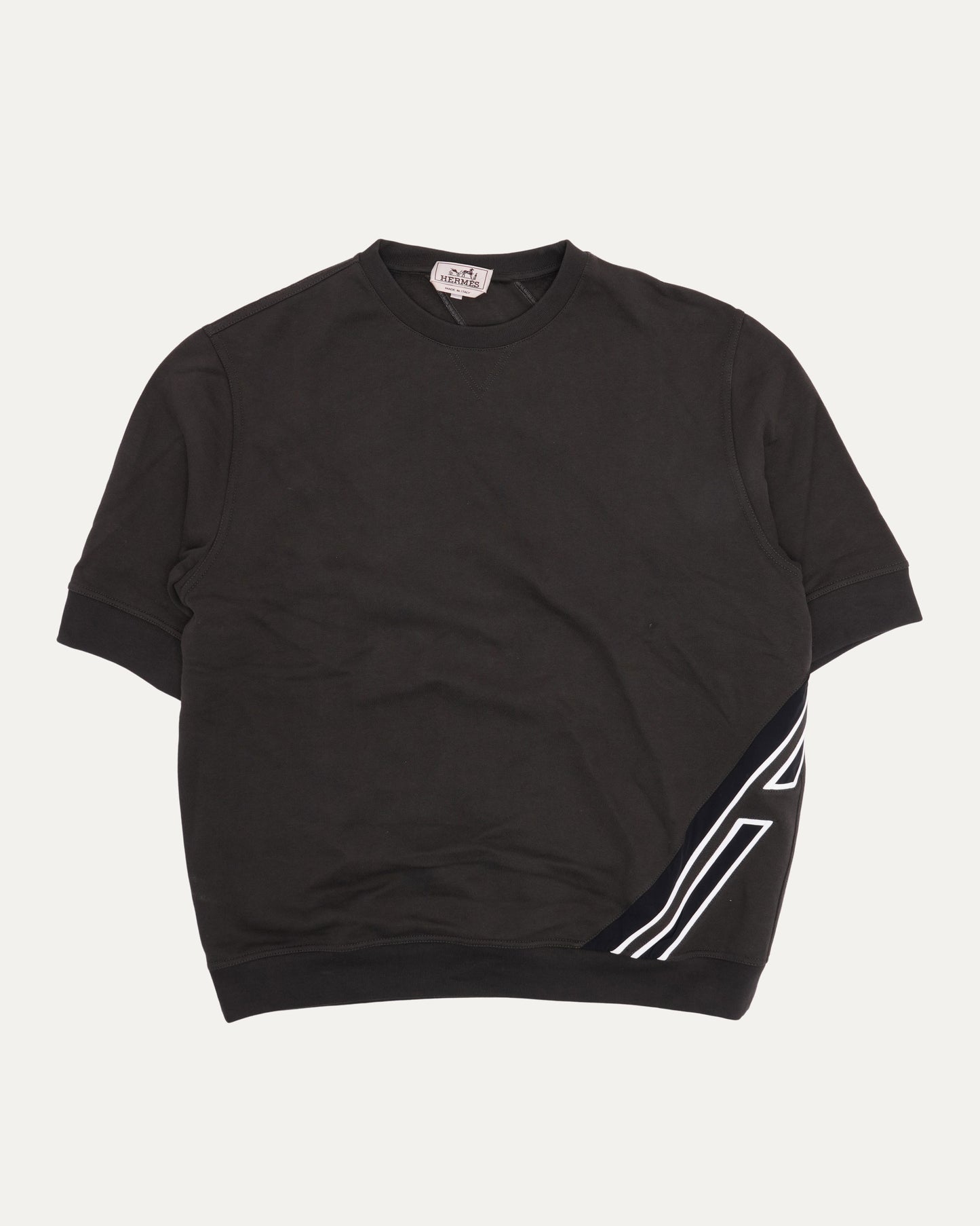 Side Stripe Short Sleeve Sweatshirt