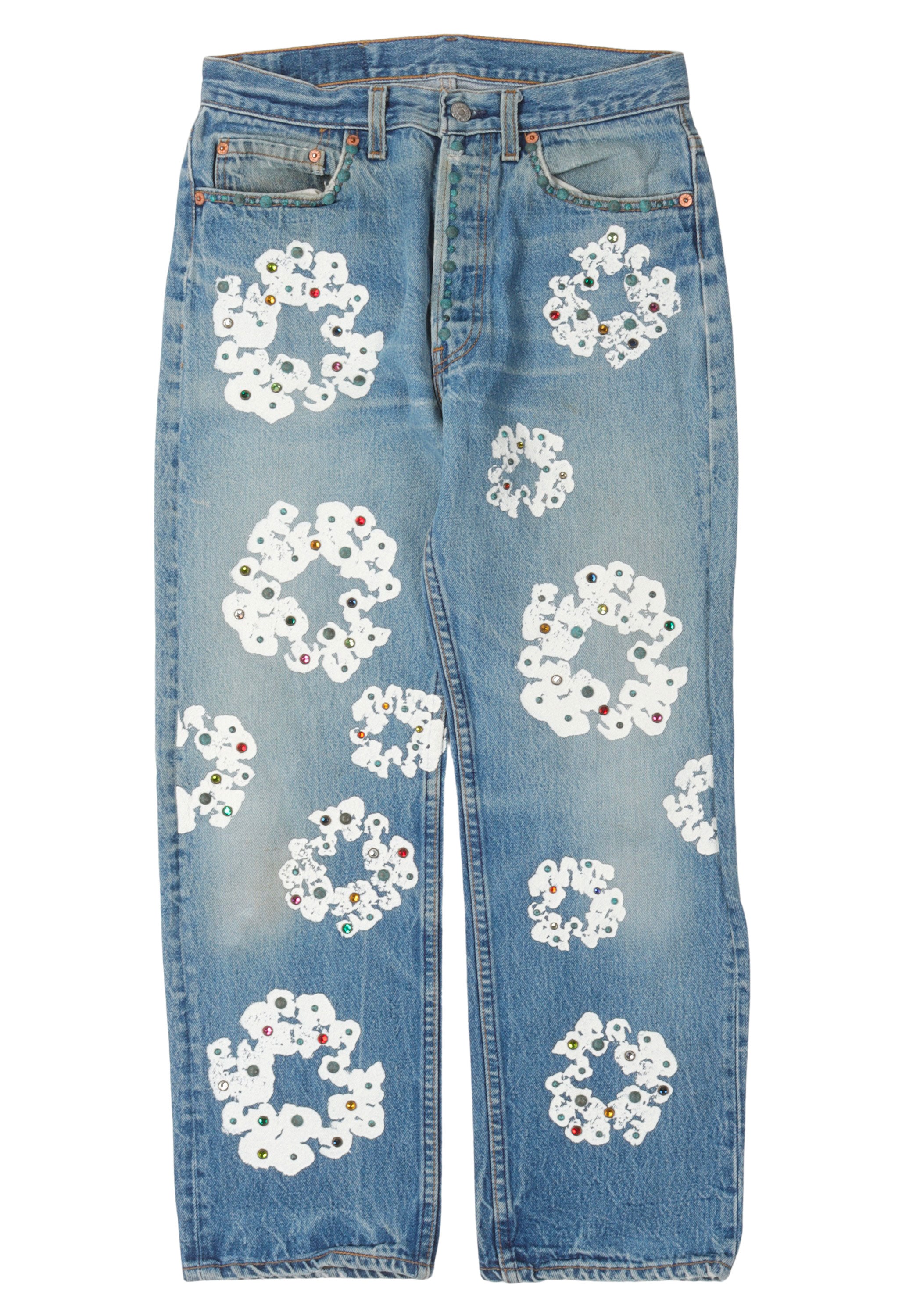 Levi's 501 Cotton Rhinestone Wreath Jeans