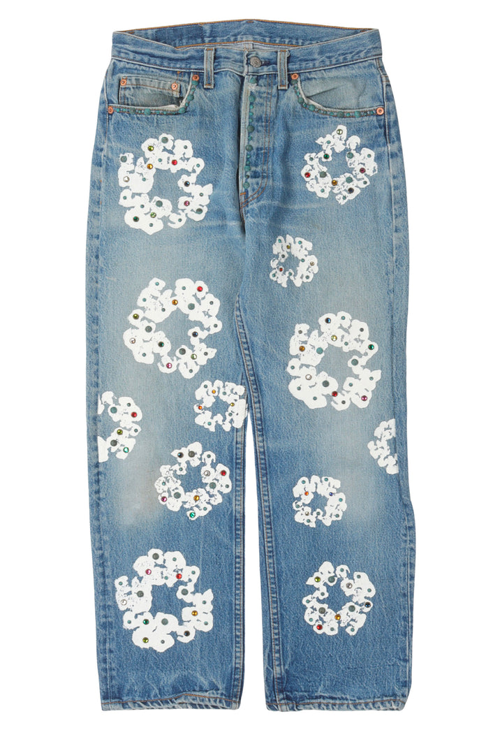 Levi's 501 Cotton Rhinestone Wreath Jeans