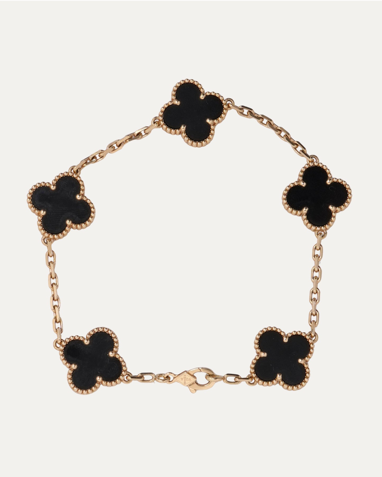 Gold Onyx Vintage Alhambra Bracelet