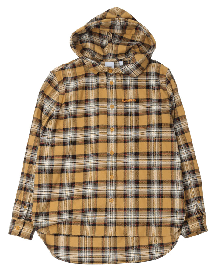 Checked Hooded Shirt