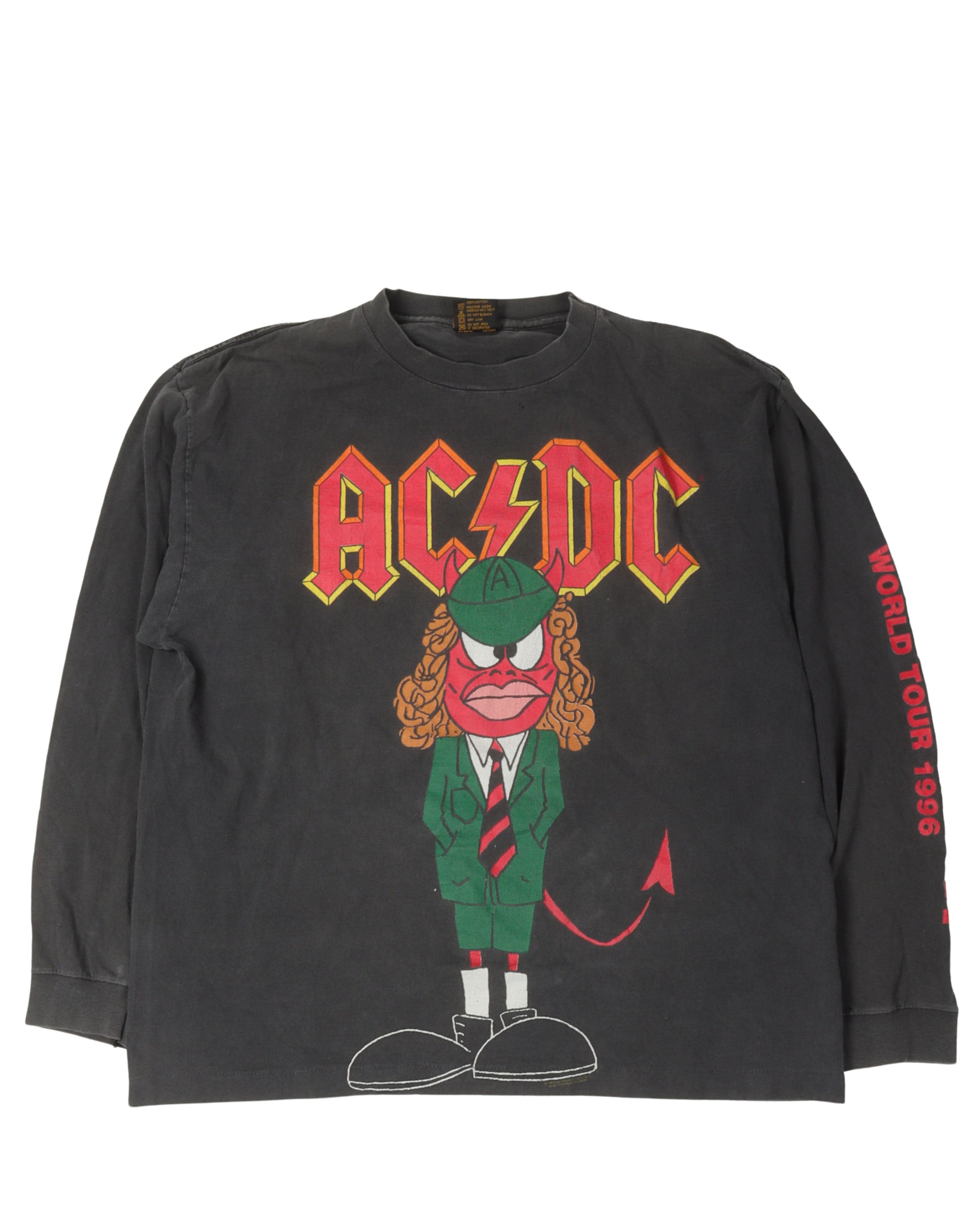 Vintage Cropped AC/DC Long Sleeve T-Shirt