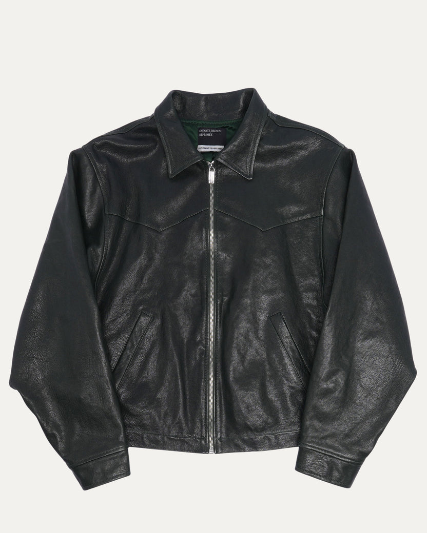 Coke Bottle Green Signature Western Leather Jacket