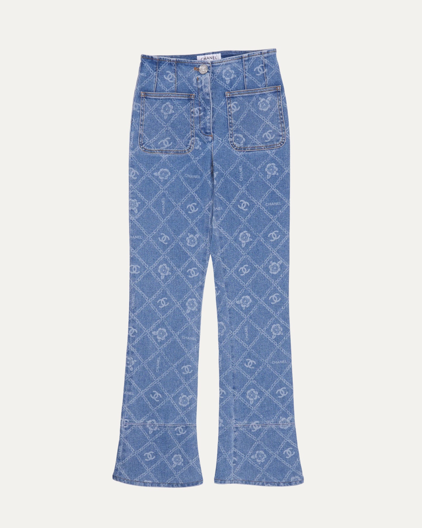 Chain Motif Bootcut Jeans