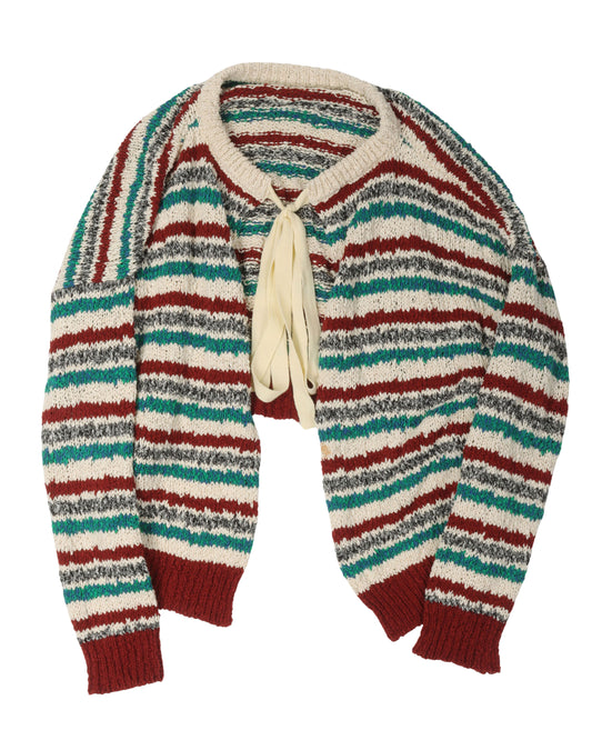 Cropped Tie Cardigan