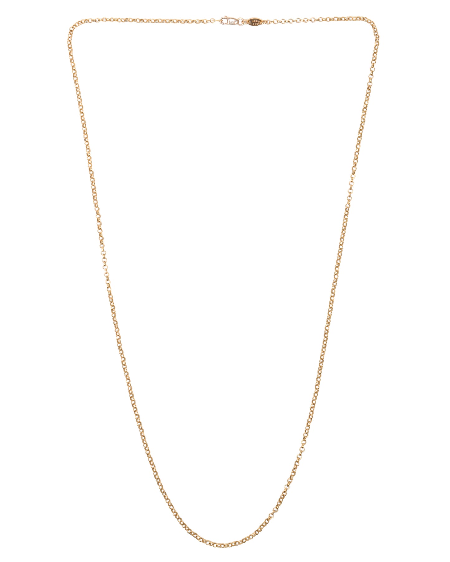 22k Gold Necklace Roll Chain