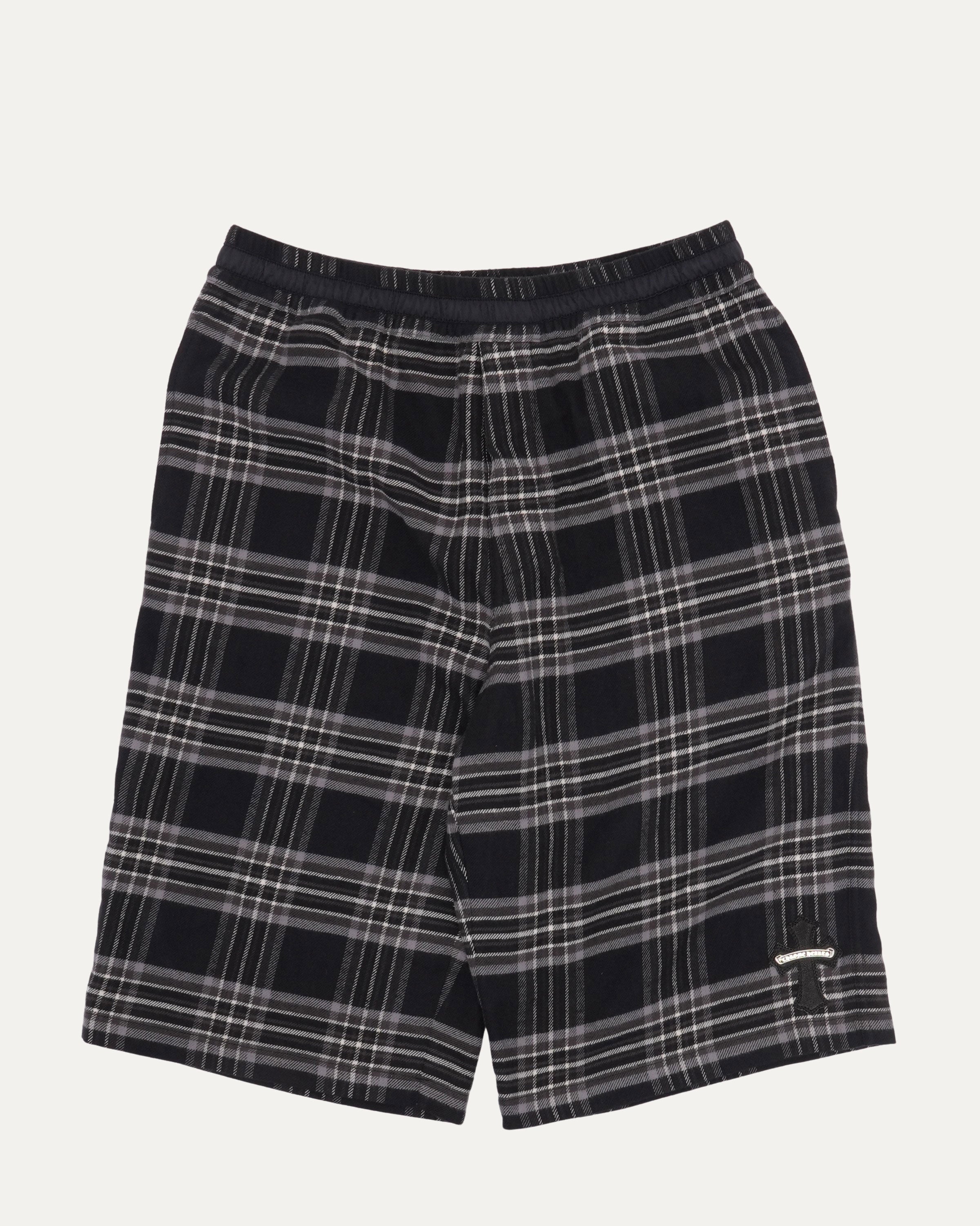 CHROME HEARTS クロムハーツ　アフタースクール　フランネルショーツ Chrome Hearts After School Cross Patch Flannel Shorts – Justin Reed