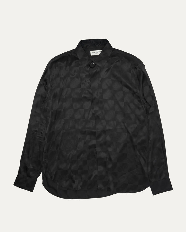 Checkerboard Silk Shirt