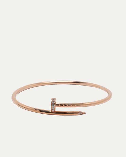 Gold and Diamond Nail Bracelet