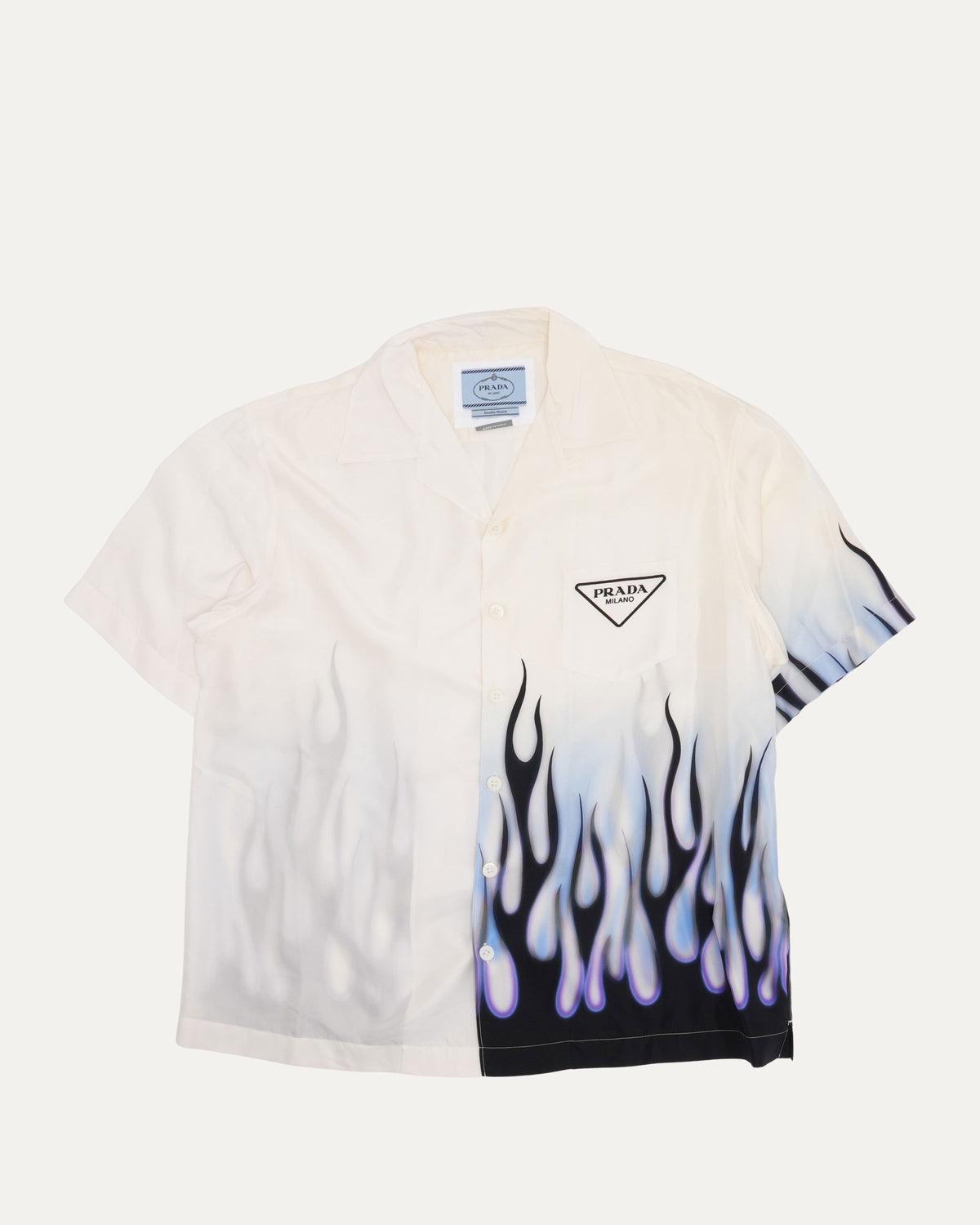 Double Match Flames Silk Bowling Shirt