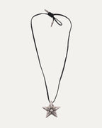 Large Star Pendant on Leather Braid