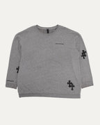 Cotton Blend Cross Patch Crewneck Sweatshirt