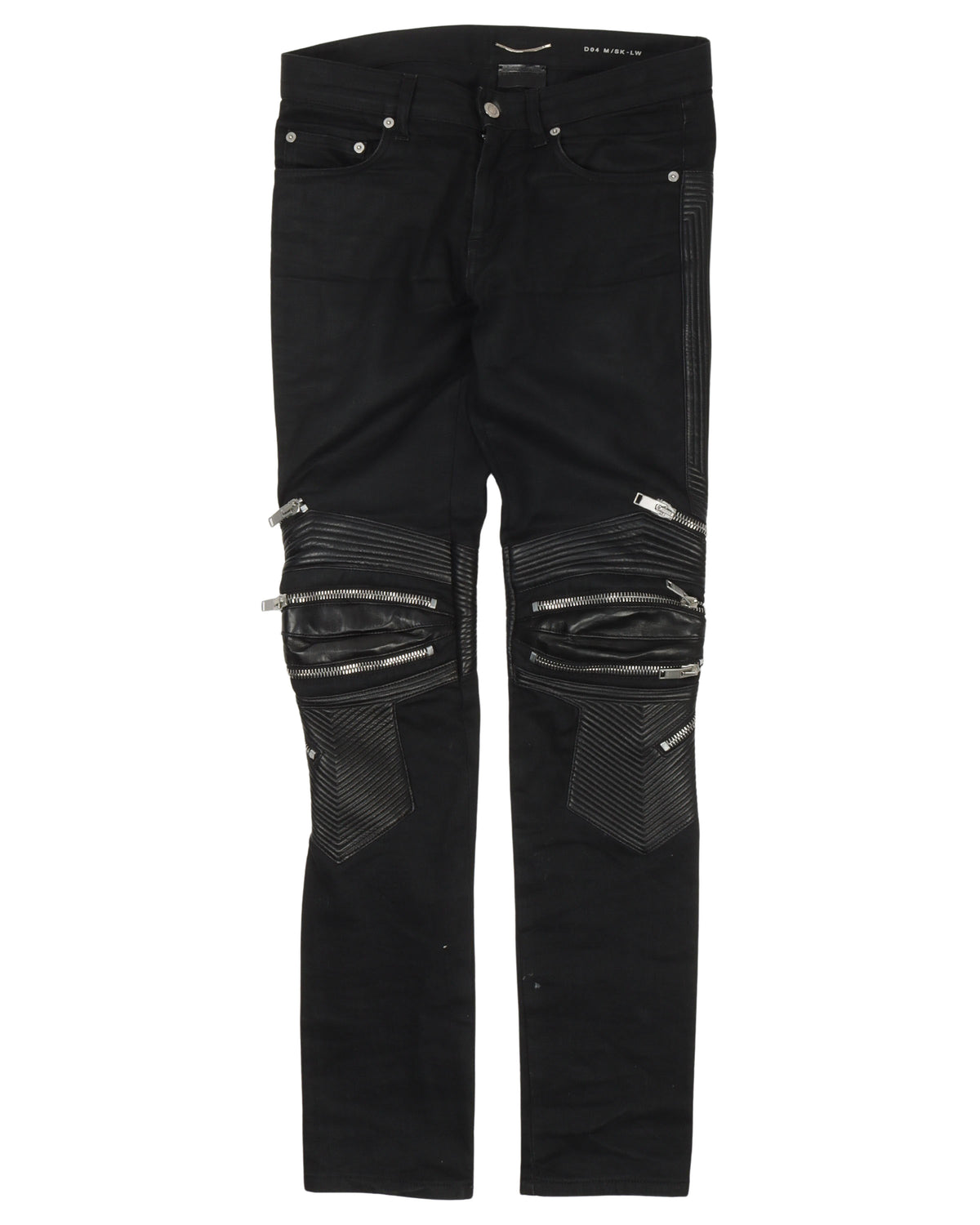 Leather Biker Jeans