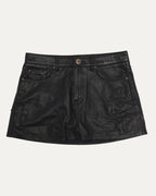 Cross Patch Leather Skirt