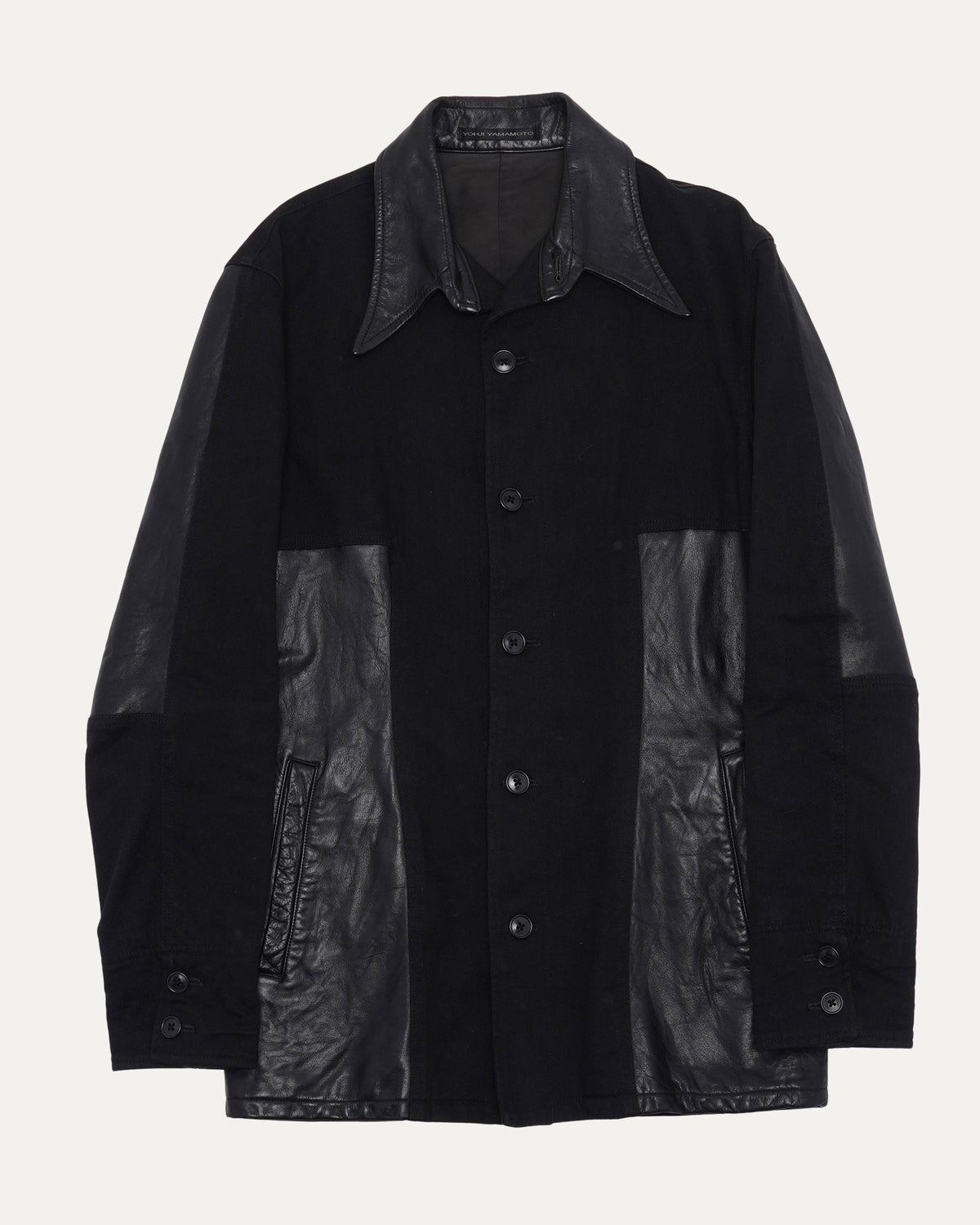 Leather Wool Shirt Jacket