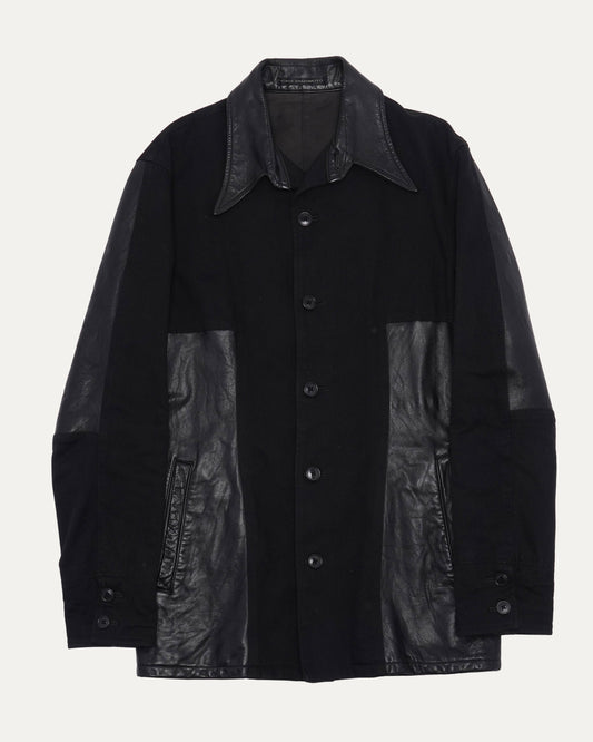Leather Wool Shirt Jacket