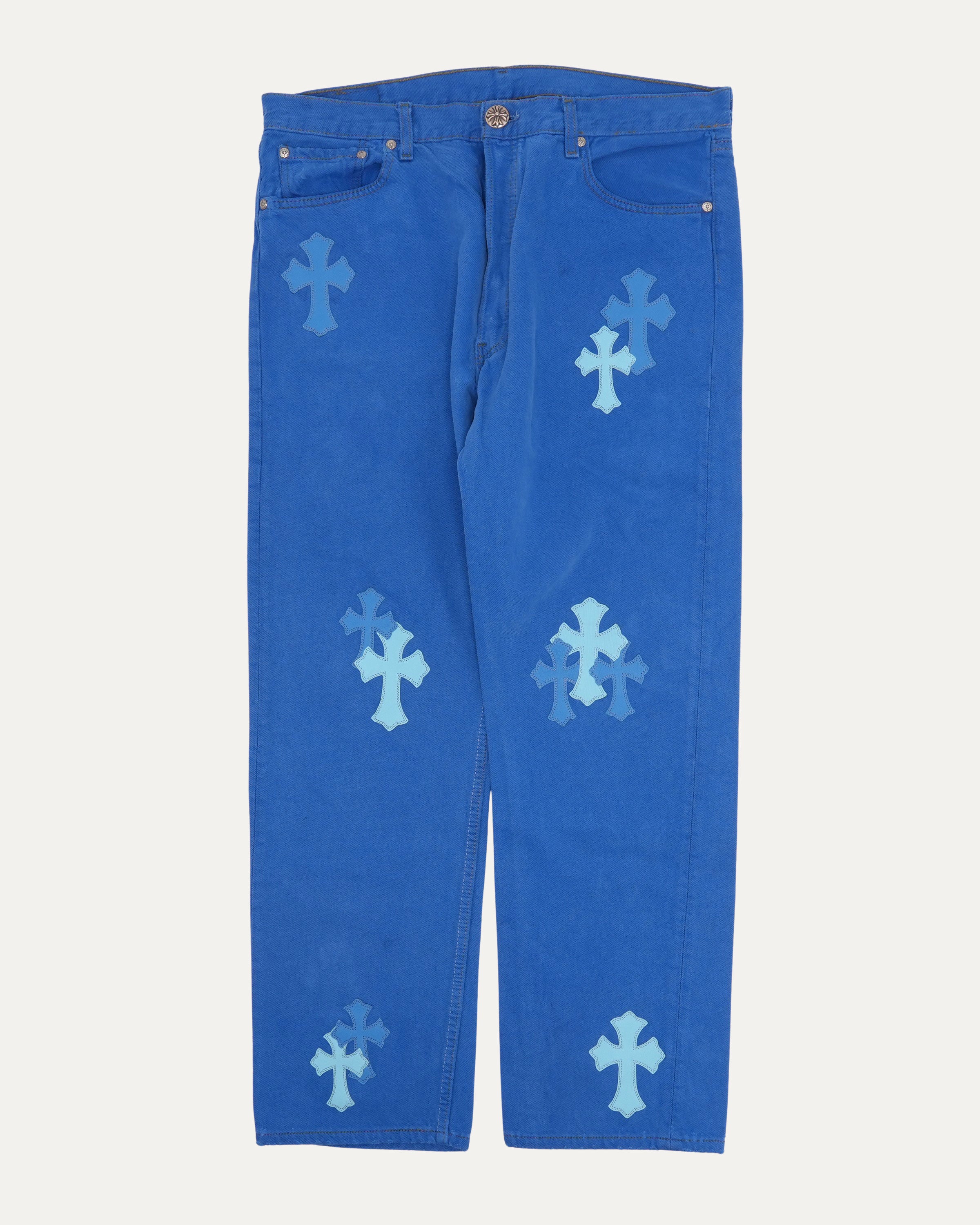 Chrome Hearts London Exclusive Levis 501 Cross Patch Jeans