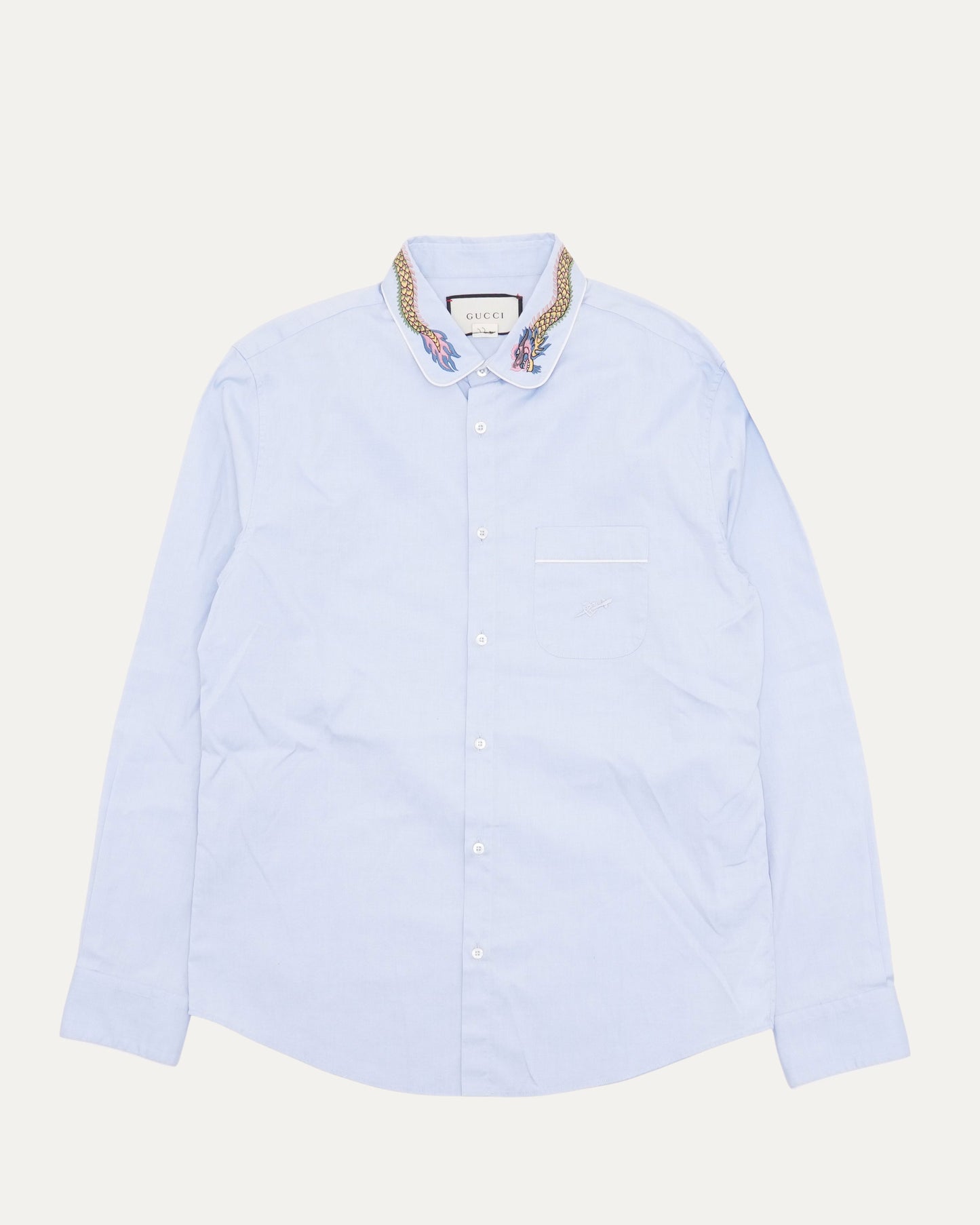 Dragon Embroidered Oxford Sleeve Shirt