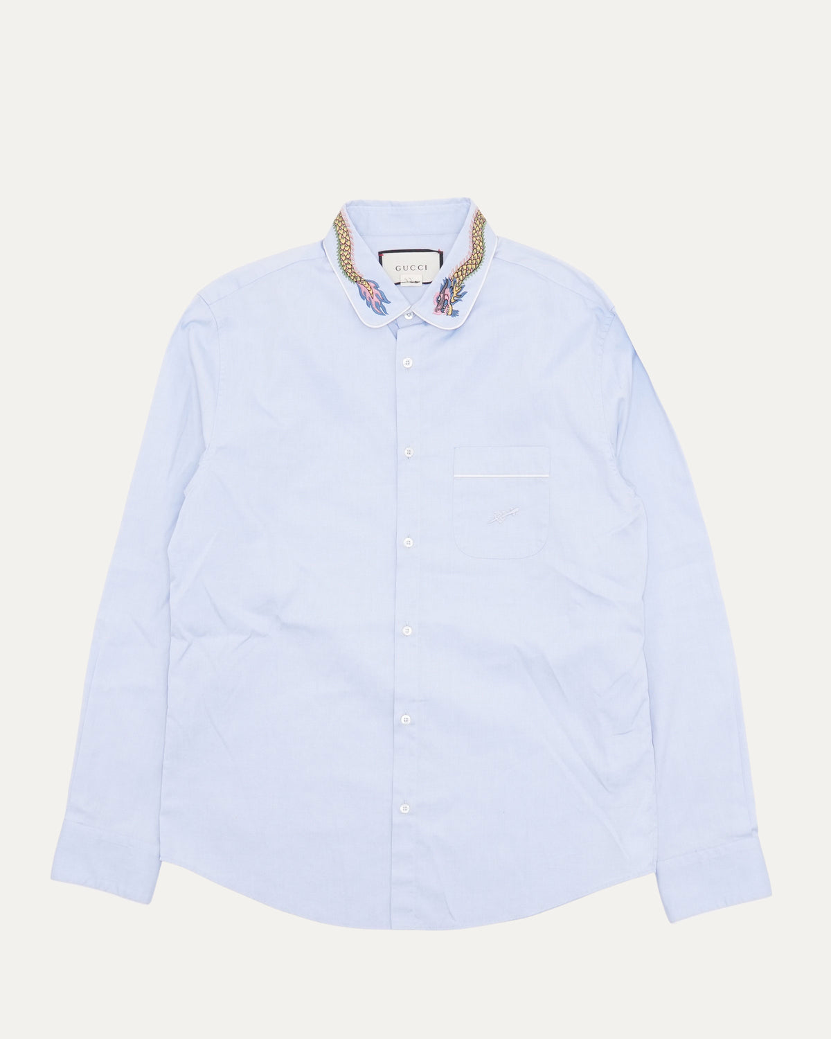 Dragon Embroidered Oxford Sleeve Shirt