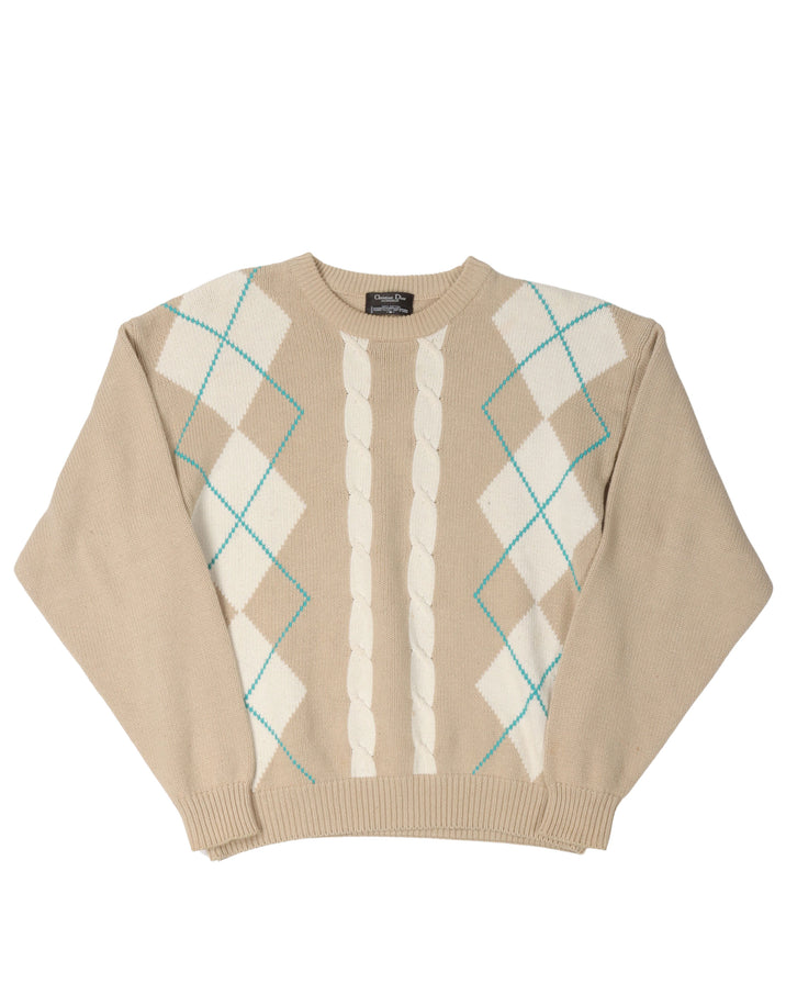 Vintage Plaid Cotton Sweater