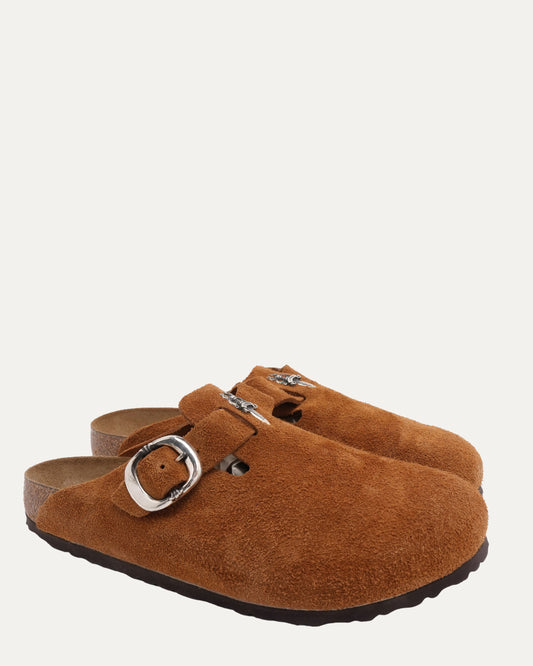 Dagger Embellished Birkenstock Boston Suede Mule