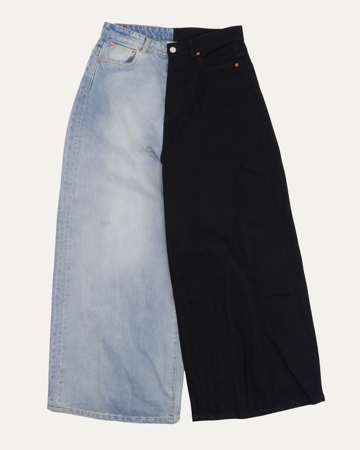 Split Deconstructed Big Shape Jeans