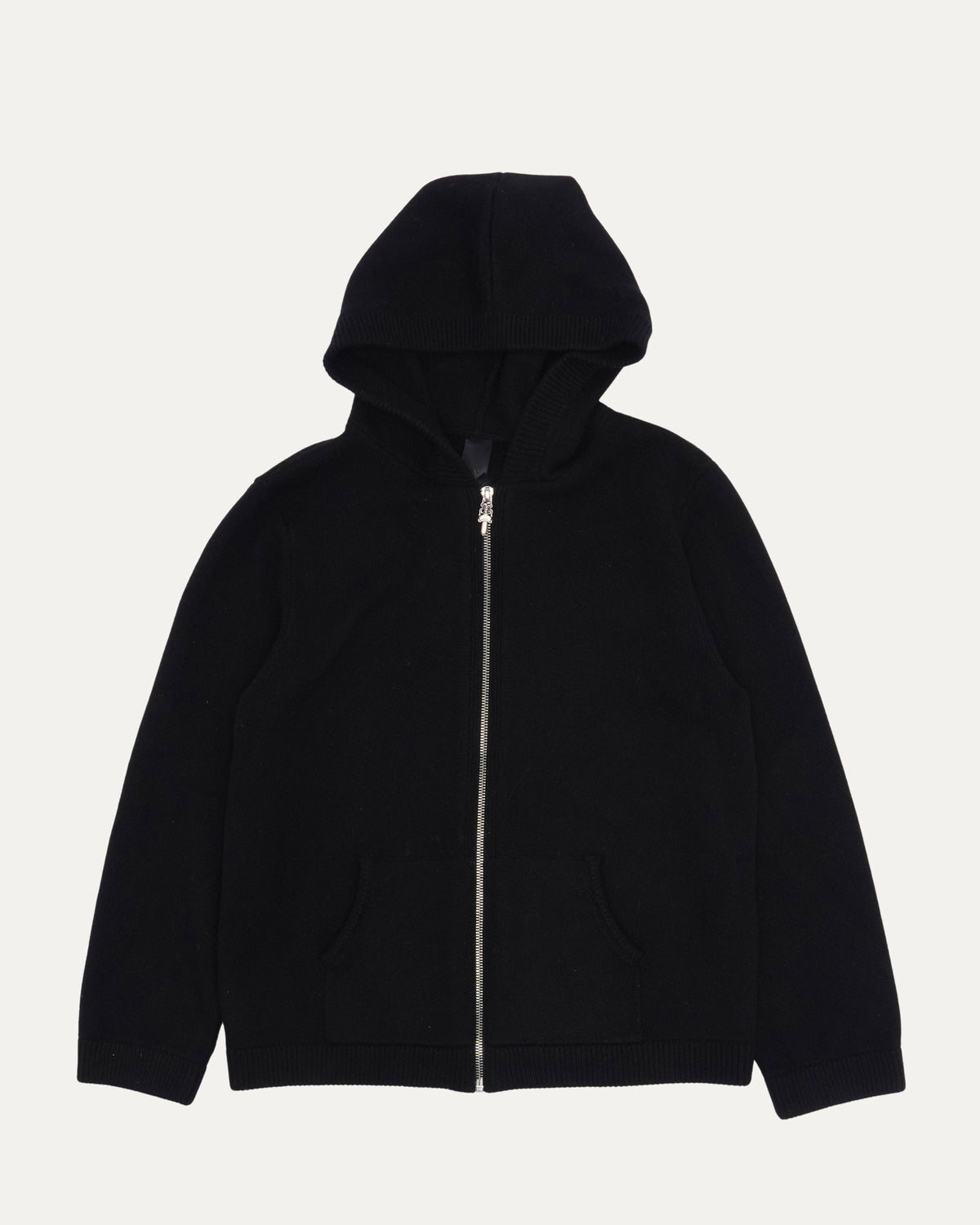 Cashmere Blend Embroidered Hooded Zip Sweater