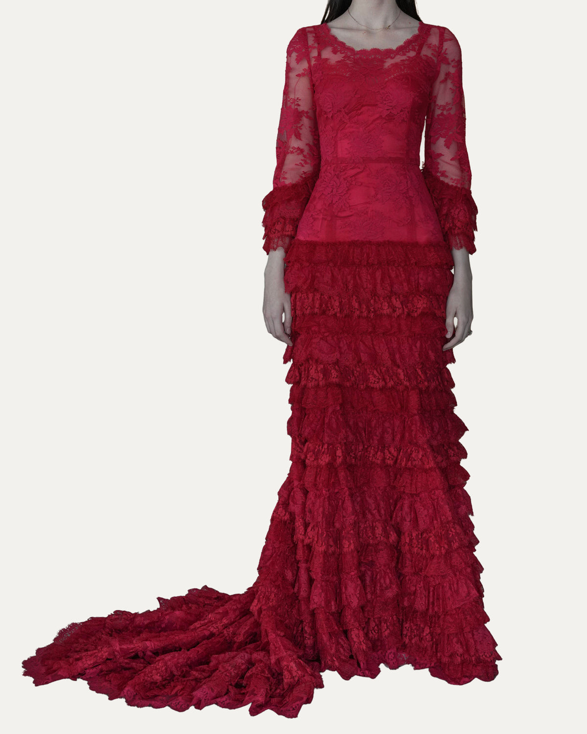 Ruffle Lace Gown