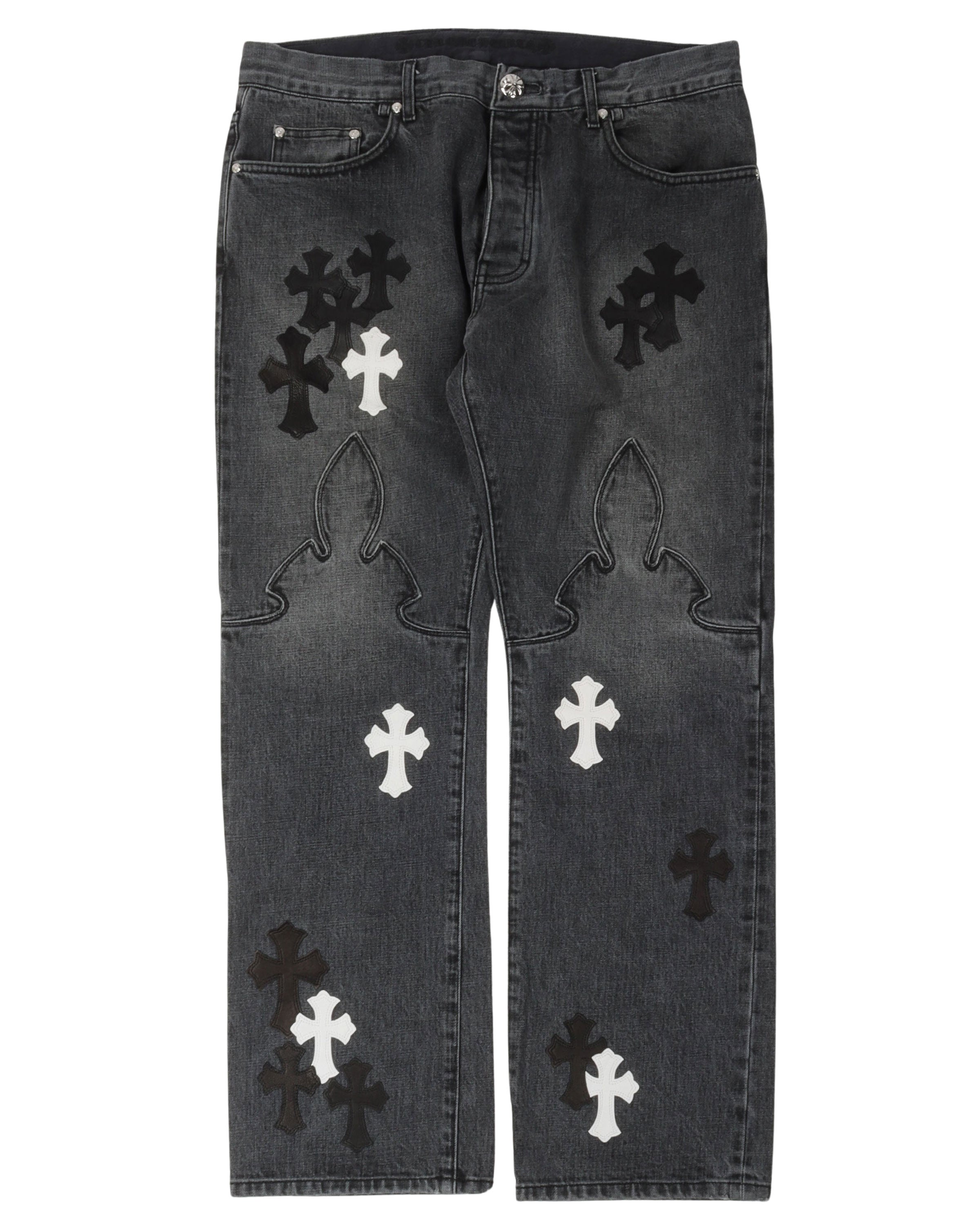 Chrome Hearts Fleur Knee Cross Patch Jeans – Justin Reed