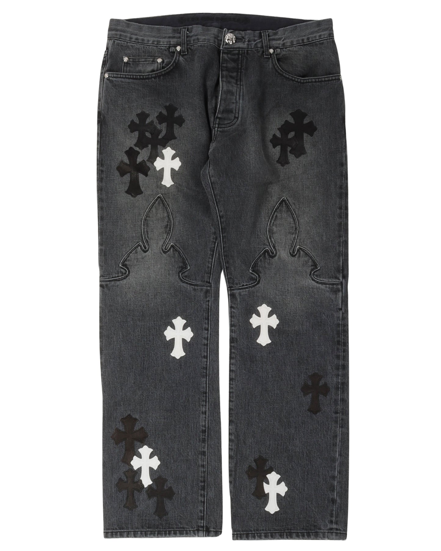 Fleur Knee Cross Patch Jeans