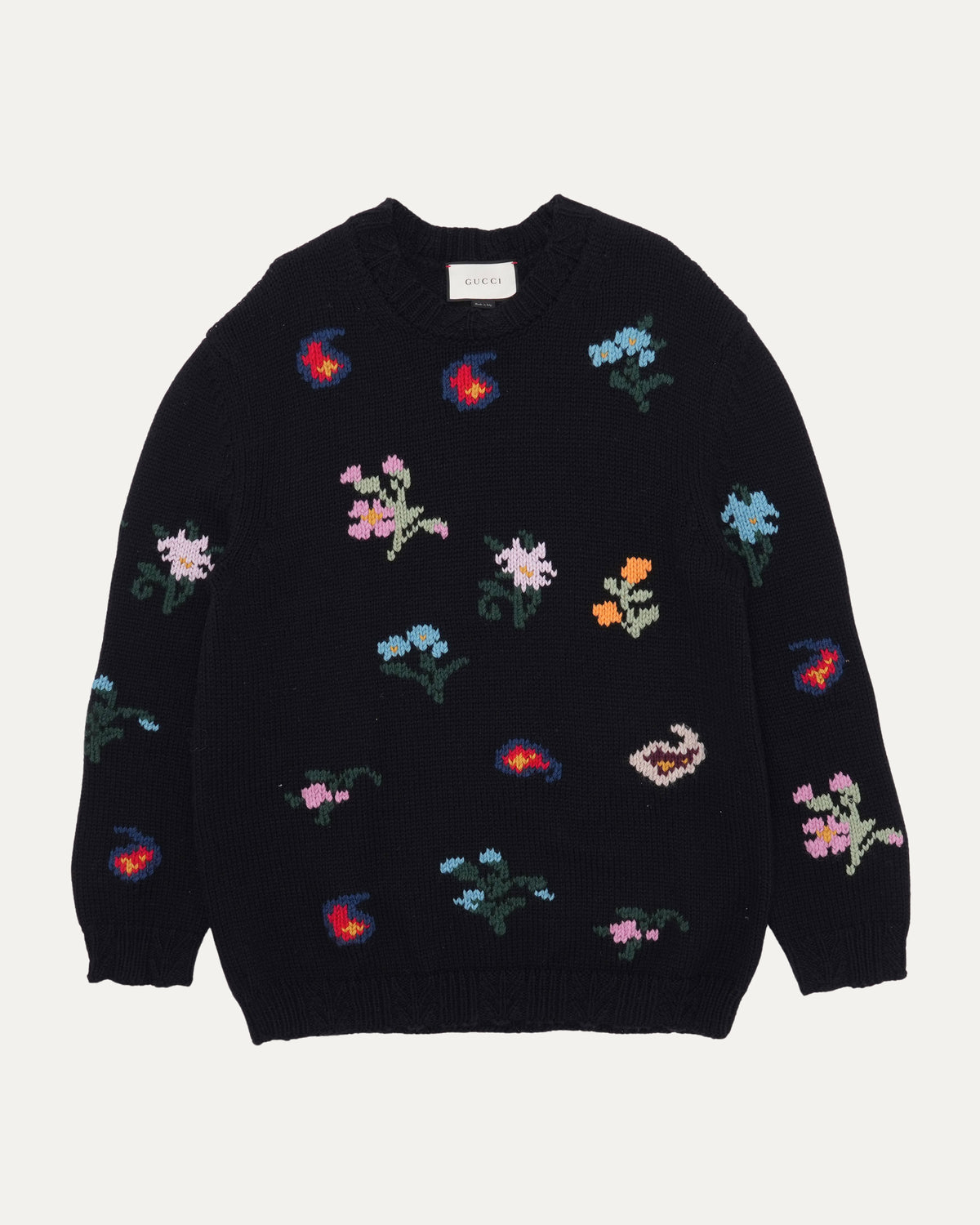 Garden Floral Intarsia Knit Sweater