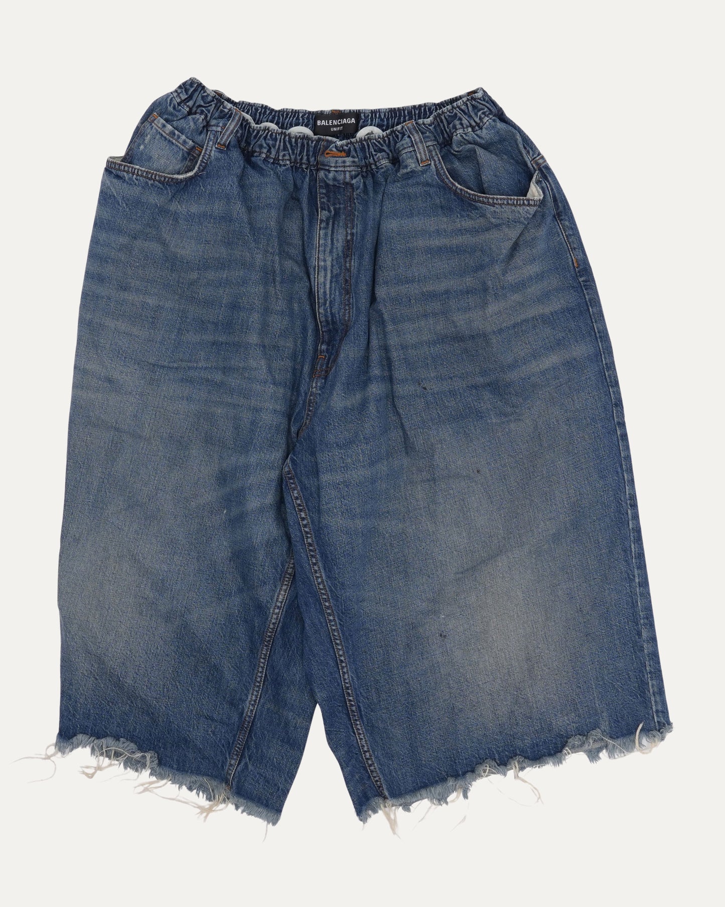 Raw Hem Baggy Denim Shorts