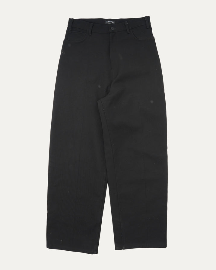 Cotton Twill Layered Denim Pants