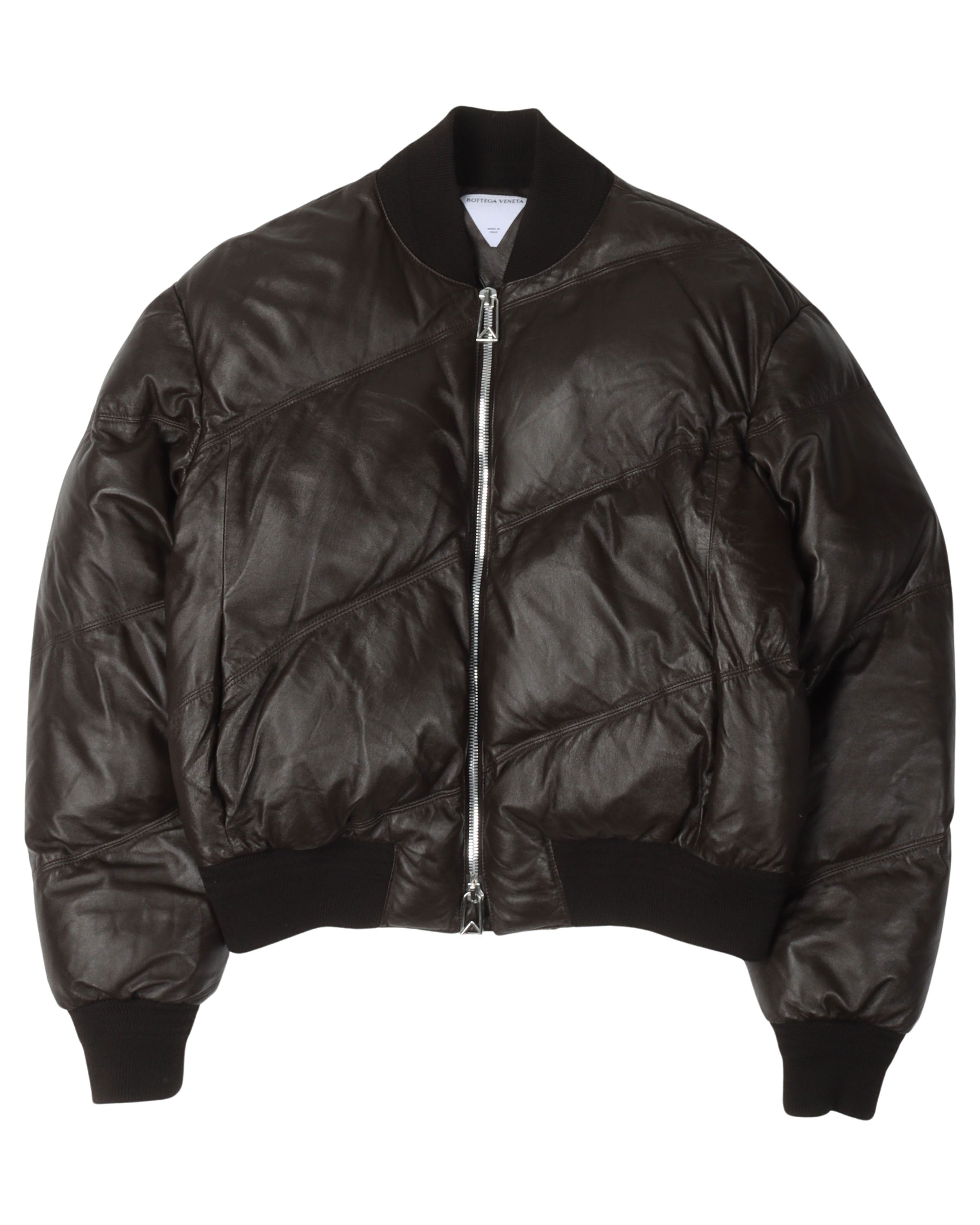 Quilted Leather Puffer Jacket