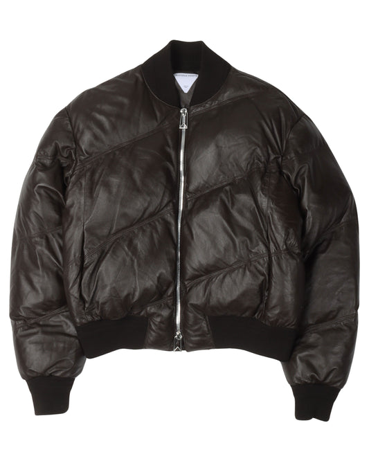 Quilted Leather Puffer Jacket