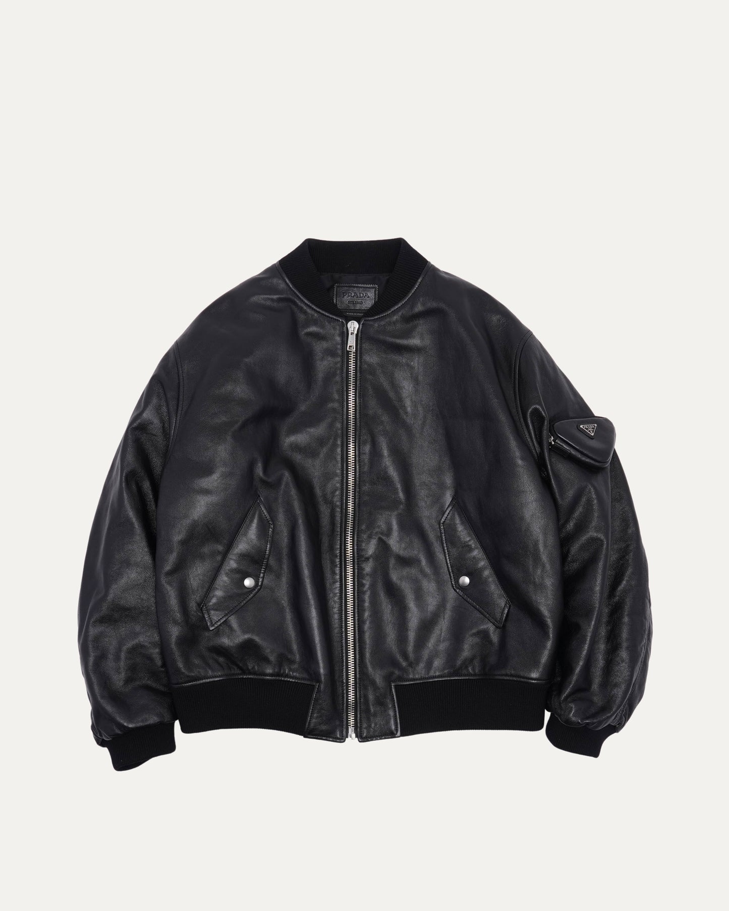Oversized Pouch-Detail Bomber Jacket