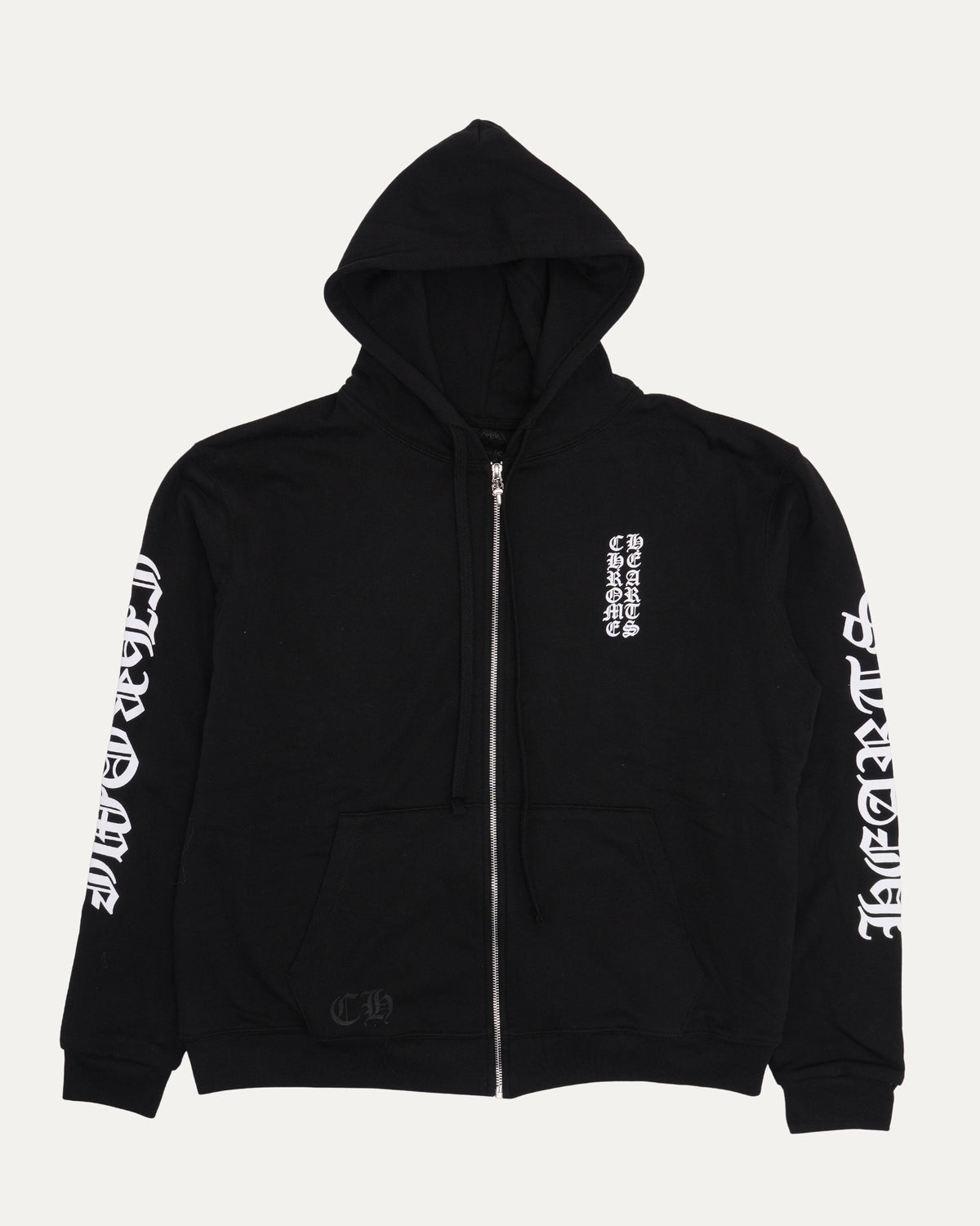Vertical Logo Thermal Lined Zip Up Hoodie