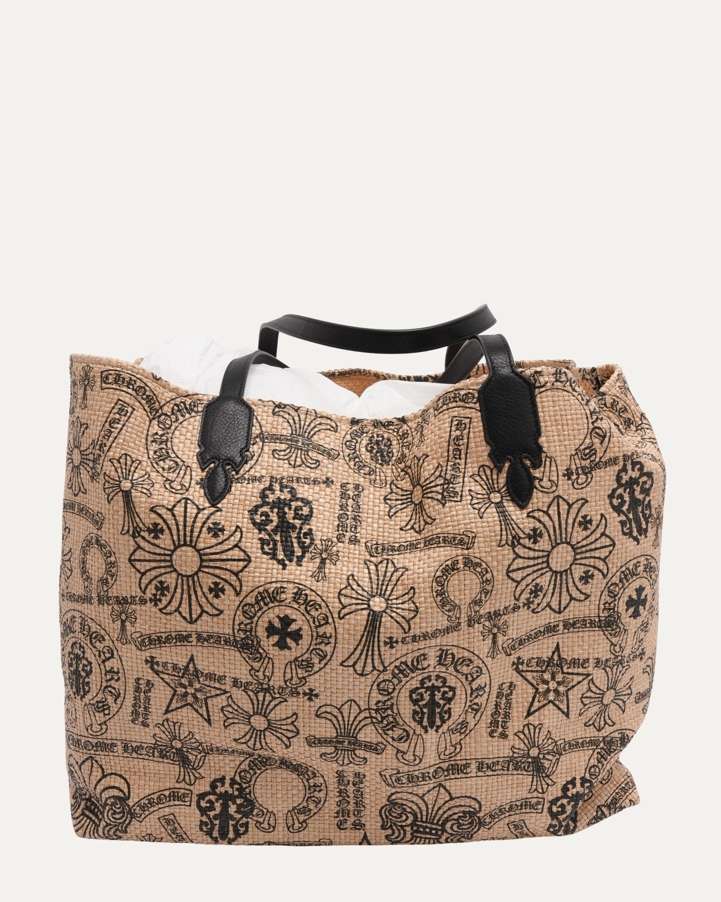 クロムハーツ CHROME HEARTS HORSESHOE BEACH BAG Chrome Hearts Large Straw Beach Bag – Justin Reed