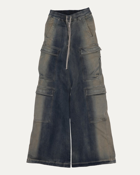 Double Cargo Jumbo Belas Degrade Denim Pants
