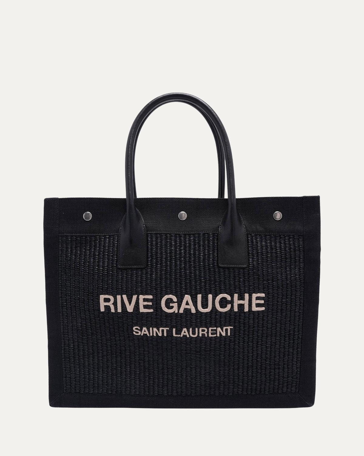 Rive Gauche Large Embroidered Raffia Tote Bag