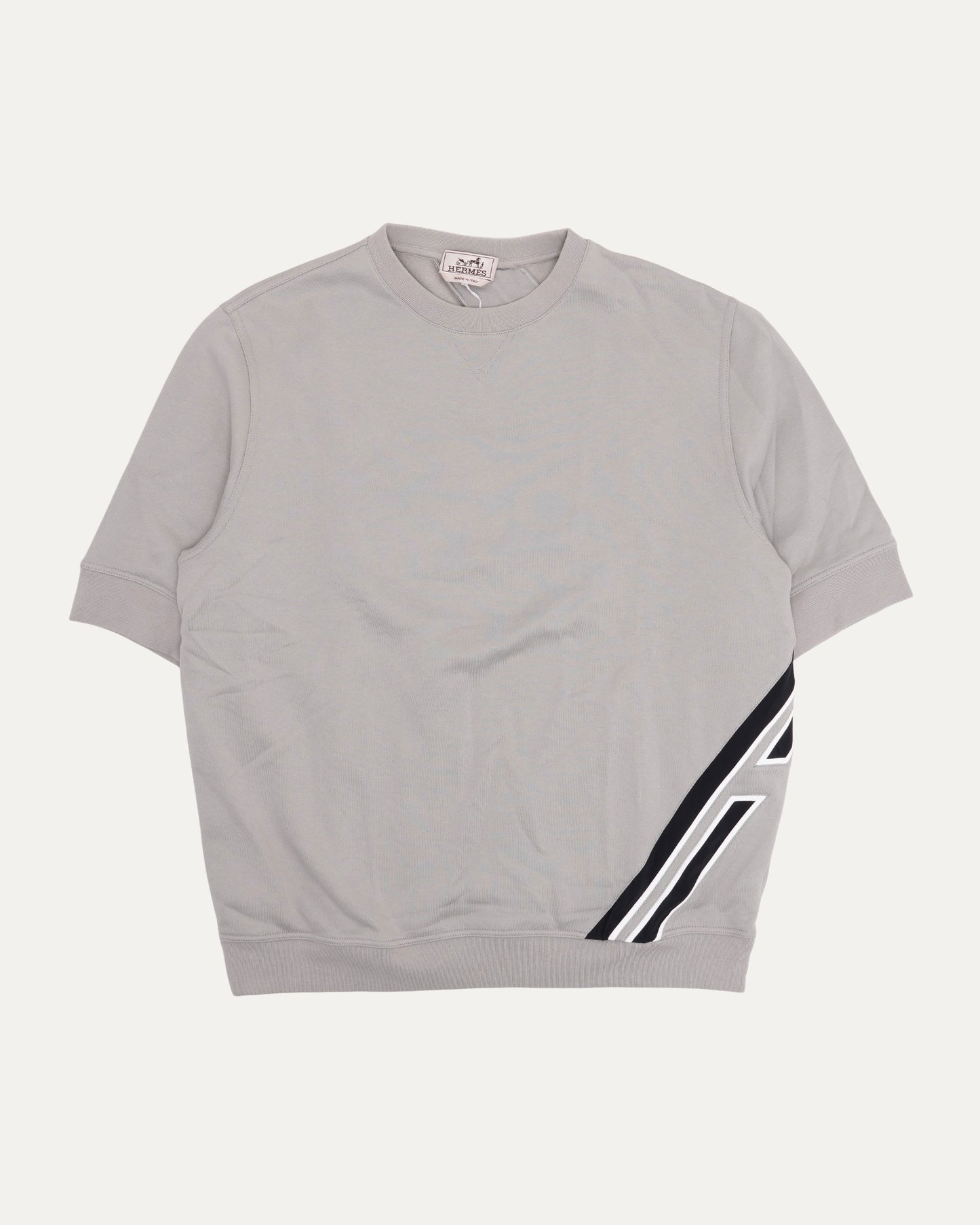 Side Stripe Short Sleeve Sweatshirt