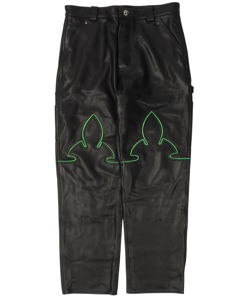 Chrome Hearts Green Fleur Knee Pants