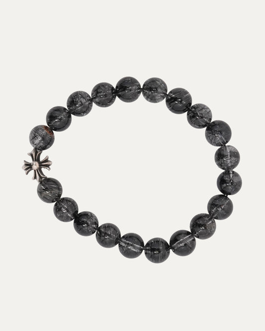6mm Rutilated Quartz Plus Cross Bead Bracelet