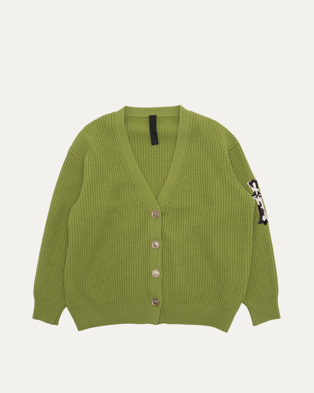 Cashmere Cross Patch Hit & Run Cardigan Sweater