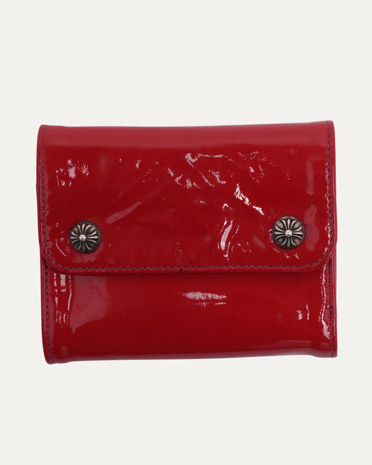Patent Leather Trifold Snap Wallet