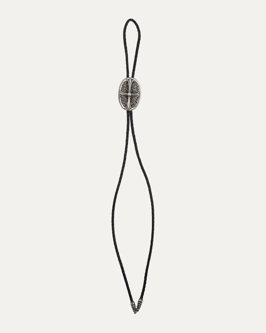 Large Oval Cross Bolo Tie